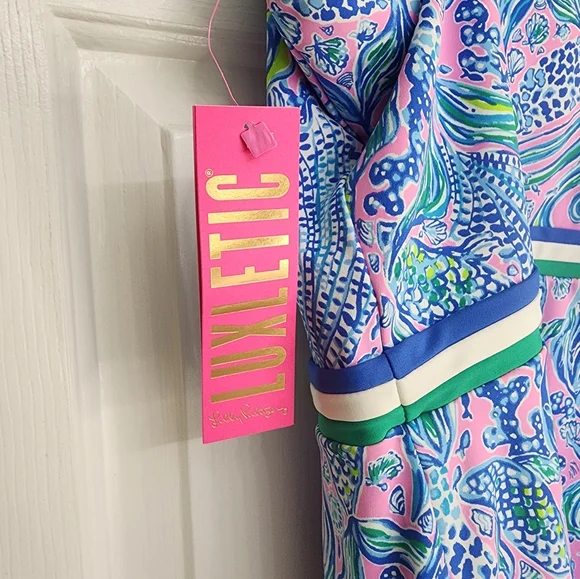 Lilly Pulitzer Luxletic Deidra Dress in Lilac Rose We Mermaid It Size Large. NWT - Picture 8 of 14